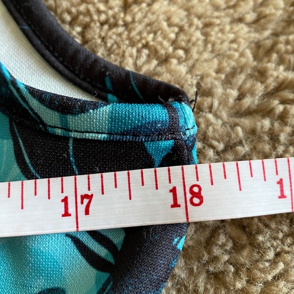 Teal & Black Floral Ombre Print Fit & Flare Dress - Picture 8 of 10